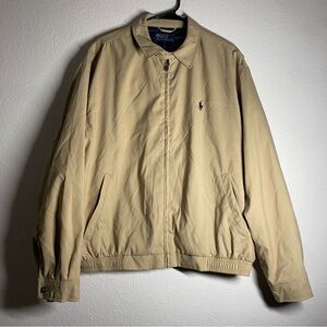 Vintage 90s Men’s Polo Ralph Lauren Harrington Jacket Beige Plaid Lined Sz Large